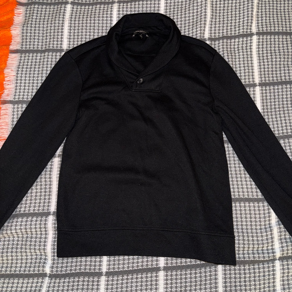 Men's Black Shawl Collar Sweater